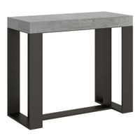 consola extensible 90x40300 cm efecto madera gris cemento hierro