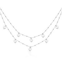 cadena de capas corazones de plata 925