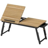 mesa para portatil cama 835x33cm altura e inclinacion ajustable plegable bambu roble