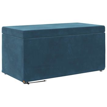 Taburete Azul 81 X 41 X 40 Cm Terciopelo Y Madera Fabricada Vidaxl