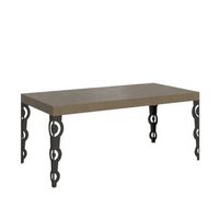 mesa extensible 90x200304 cm karamay gris paloma patas antracita