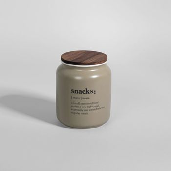 Bote de porcelana beige (mediano)
