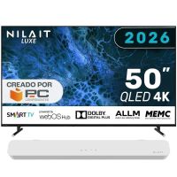nilait luxe 50ud8004swos 50 qled uhd 4k smart tv webosnilait harmony sound bar barra de sonido 20 60w blanca