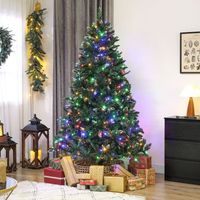 arbol de navidad de plastico metal homcom 125x125x210 cm verde