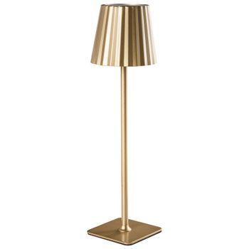 Lámpara Led Inalámbrica De Metal Para Interior Y Exterior Recargable Por Puerto Usb C Dorado Abaro