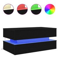 mesa de centromesa auxiliarmesita de centro con luces led roble negro 90x50x40 cm