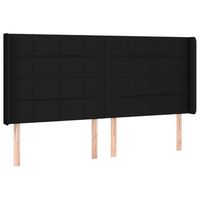 cabecero cama mueble de dormitorio con led de tela 183 x 16 x 118128 cm negro m020001179