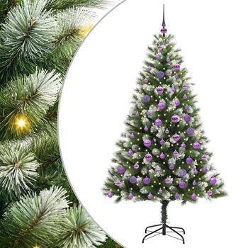 Árbol De Navidad | Decoraciones De Navidad Artificial Plegable Con Nieve Esponjosa 180 Cm