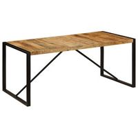 mesa de comedor de madera maciza de mango rugosa 180 cm vidaxl