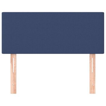 Cabecero Cama Mueble De Dormitorio De Tela 100 X 5 X 78/88 Cm Azul M02_0007265