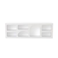 aparador bajo de 7 nichos con diseno organico blanco 160 x 50 cm ferlis