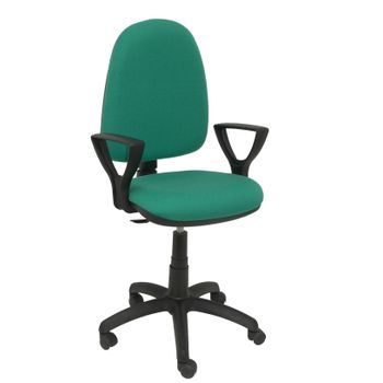 Silla De Oficina Ergonómica Con Mecanismo De Contacto Permanente Y Regulable En Altura  Asiento Y Respaldo Tapizados En Tejido Bali Color Verde (brazos Fijos Incluidos) Piqueras Y Crespo Modelo 04cp