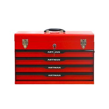 Caja De Herramientas - Organizador Para Taller - Acero - Rojo Y Negro (53.2x22.3x34.5cm)