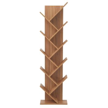 Estantería para libros con 10 estantes en mdf color roble marrón
