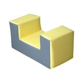 Figura Miniasiento  Recto 30x60x30 Cm - Amarillo/gris, 60x30x30 Cm