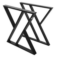 2x patas de mesa forma de x 69 x al72 cm negro ml-design