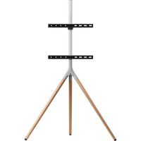 one for all wm 7472 420 mm tv stand with bracket - oak  silver grey silver