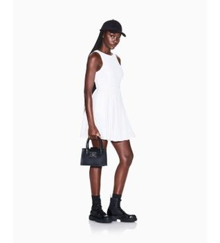 A|X Armani Exchange para mujer. XW002282AF21555U1003 Vestido Clásico blanco (XS), Casual, Poliéster, Sin mangas / Tirantes