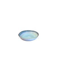 plato hondo turquesa en porcelana 20x20x5cm - lote de 6