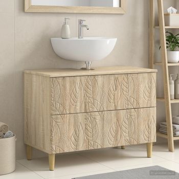 Vidaxl Mueble De Lavabo Para Baño Delft Roble Sonoma 82 X 41 X 59 Cm