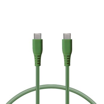 Ksix Cable Carga Ultra Rápida USB-C/USB-C 65 W 1m Verde