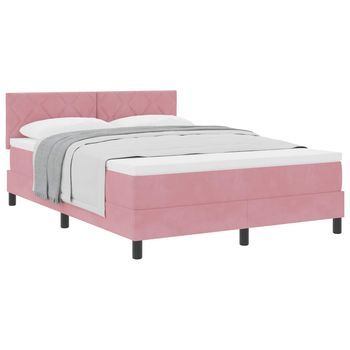 Cama Tapizada 193x143x88 Cm  - Rosa