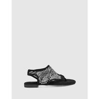kamome trends sandalias sandalia de dedo boal negro para mujer