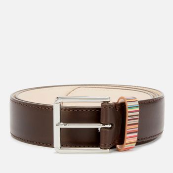 Paul Smith Striped Keeper Leather Belt - W32