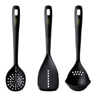 set de 3 utensiliios de coicna en nylon negro