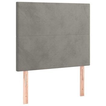 Pack 2 Uds Cabeceros Cama | Panel De Cabeceras De Terciopelo Gris Claro 80x5x78/88 Cm