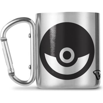 Taza Pokémon Poke Ball Asa Mosquetón Aluminio 227 Mls