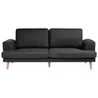 sofa de 3 plazas moderno de tela cojines de respaldo anchos sala de estar negro kildal