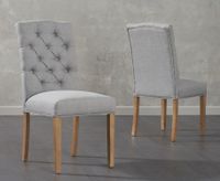 claudia grey fabric dining chairs - grey