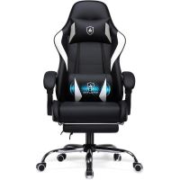 silla gaming gtplayer ergonomica con masaje lumbar y reposapies 150 kg - negra