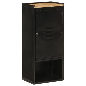 Mueble De Baño Hierro Y Madera Maciza De Mango 40x27x90 Cm Vidaxl