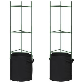 Tutor Para Tomates Con Bolsa 2 Uds De Acero Y Pp 116 Cm Vidaxl