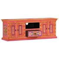 mueble de tv  muebles de salon madera maciza de mango rosa 110x30x40 cm cfw33029