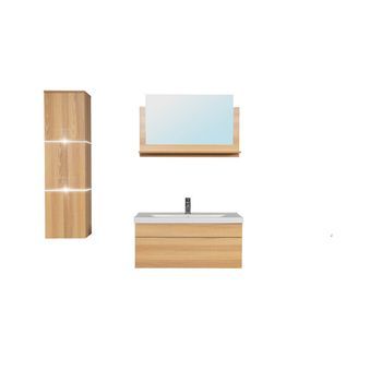 Conjunto De Muebles De Cuarto De Baño Wangerooge Big L - Madera