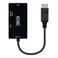 conversor nano cable displayport a vgadvihdmi 15cm negro
