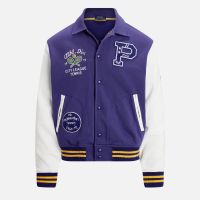 polo ralph lauren tennis cotton-blend varsity jacket - s