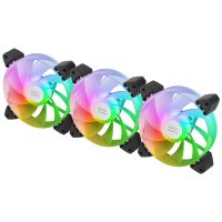 mars gaming mf-3ar reverse argb pack 3x ventiladores suplementarios 120mm doble conector negro