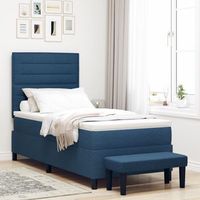 cama con base con colchon  banco azul marino 100x200 cm tela v0208 unico  marina