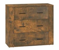 vidaxl aparador madera contrachapada color roble ahumado 80x33x70 cm