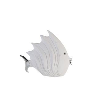 Gilde Figurita Decorativa Pez Blanco, Plata H. 26 Cm