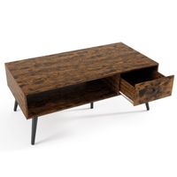 costway mesa de centro con cajon y compartimento abierto mesa de cafe mesa auxiliar para salon dormitorio recepcion 109 x 55 x 395 cm