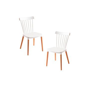 Pack 2 Sillas Leka De Polipropileno 82*44*54 Cm - Blanco