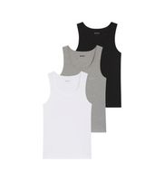 boss para hombre 50542132 set 3 camisetas interior blanco gris negro xl casual algodon sin mangas  tirantes