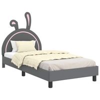 cama individual  cama para ninos con cabecero gris claro 80 x 200 cm pu