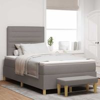 cama tipo box spring con cabecera taupe 200 x 120 cm tela vidaxl