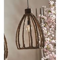 lampara de techo papel mache akil marron 55cms 36dx55 cms
